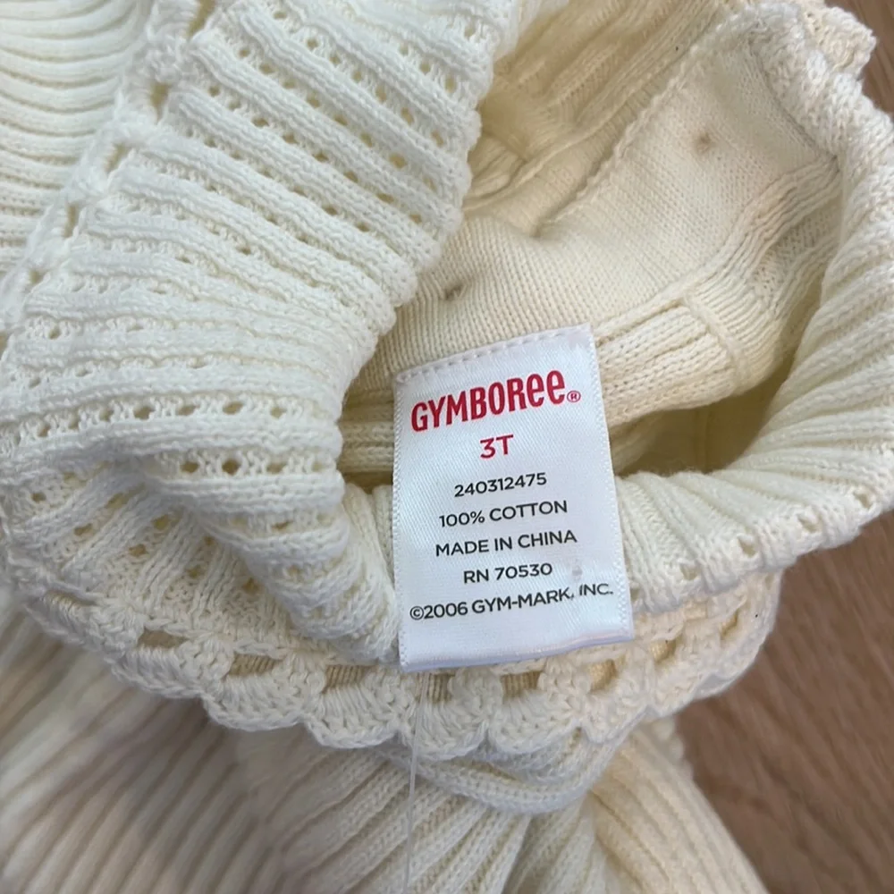 Gymboree (NWT) beautiful cotton cream ribbed knit turtleneck sweater